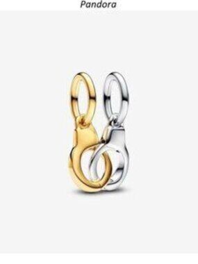Authentic Openable and Splittable Handcuffs Dangle Pandora Charm